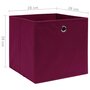 Voir la diapositive 5 : VIDAXL Boîtes de rangement 10 pcs Tissu intisse 28x28x28cm Rouge fonce
