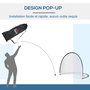 Voir la diapositive 4 : HOMCOM Cage de foot portable - but de football futsal pliable pop up - sac rangement, piquets inclus - dim. 247L x 203l x 201,5H cm - fibre verre Oxford noir