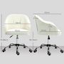 Voir la diapositive 3 : HOMCOM Chaise de bureau tissu bouclette design hauteur réglable pivotante piètement acier
