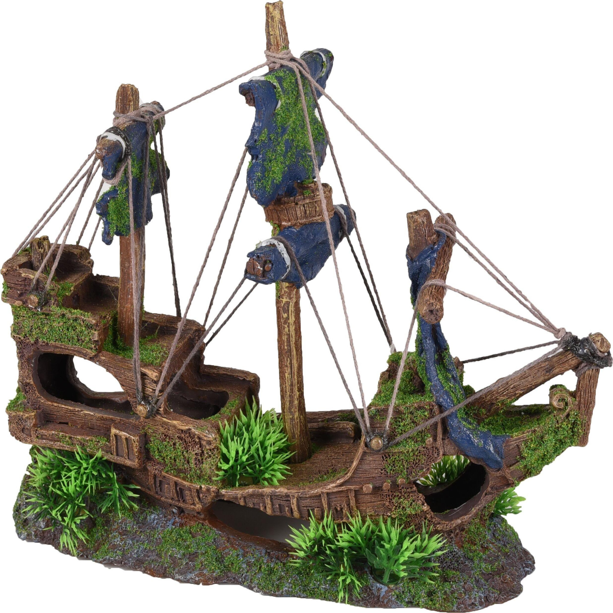 Eden Décoration aquarium grande épave de navire cachettes poissons