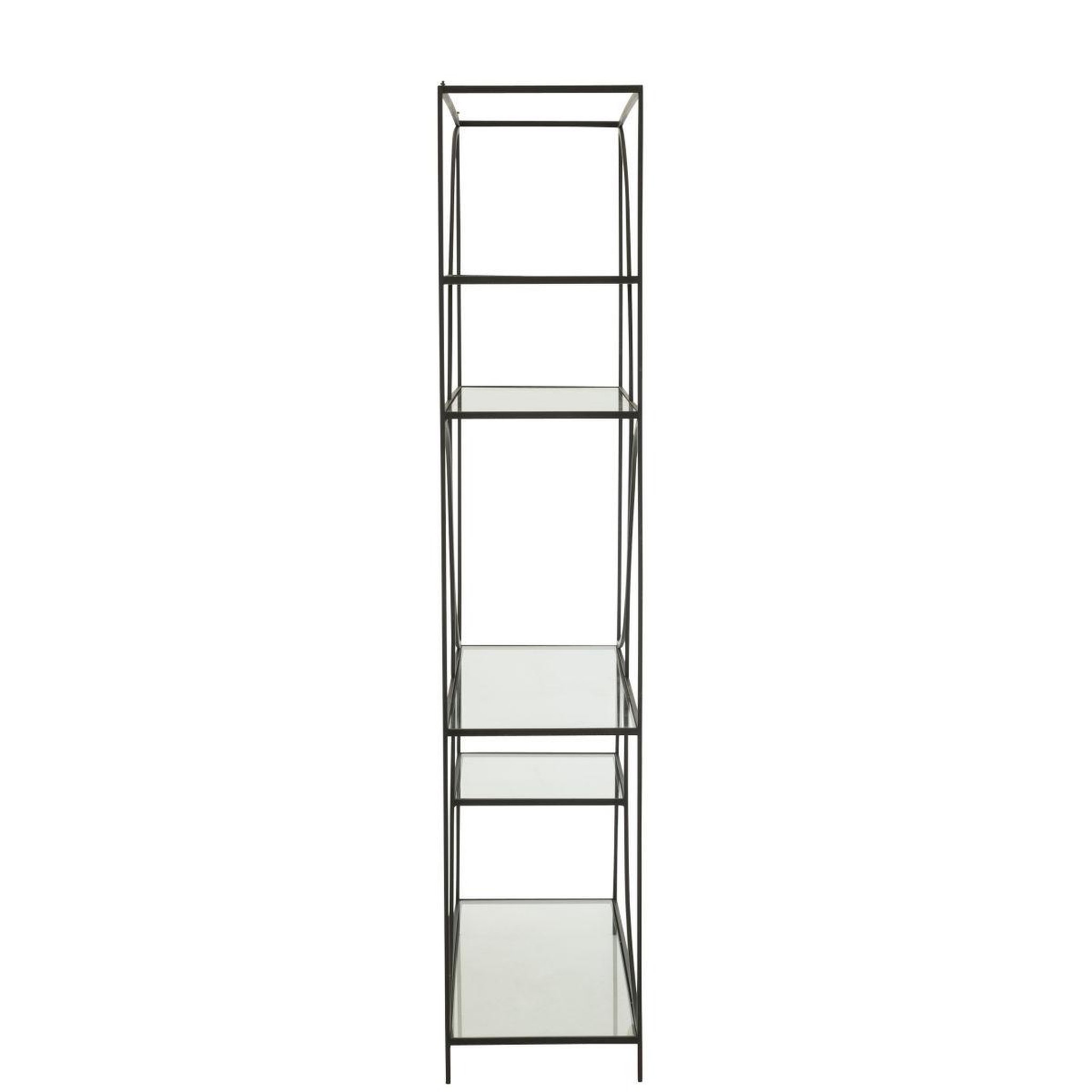 Voir la diapositive 3 : J-LINE Étagère 6 niveaux en verre  nar  200cm noir