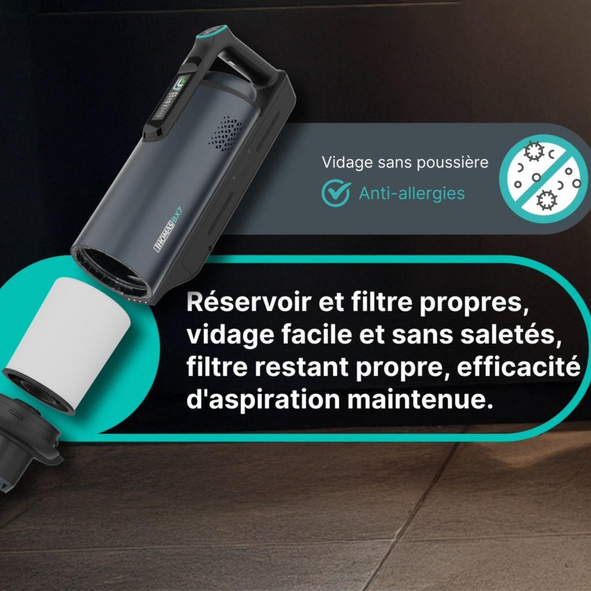 Voir la diapositive 3 : Thomas Aspirateur balai avec sac bx7