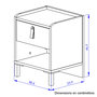 Voir la diapositive 4 : Chevet 1 tiroir L38xP34xH47 cm COPENHAGUE