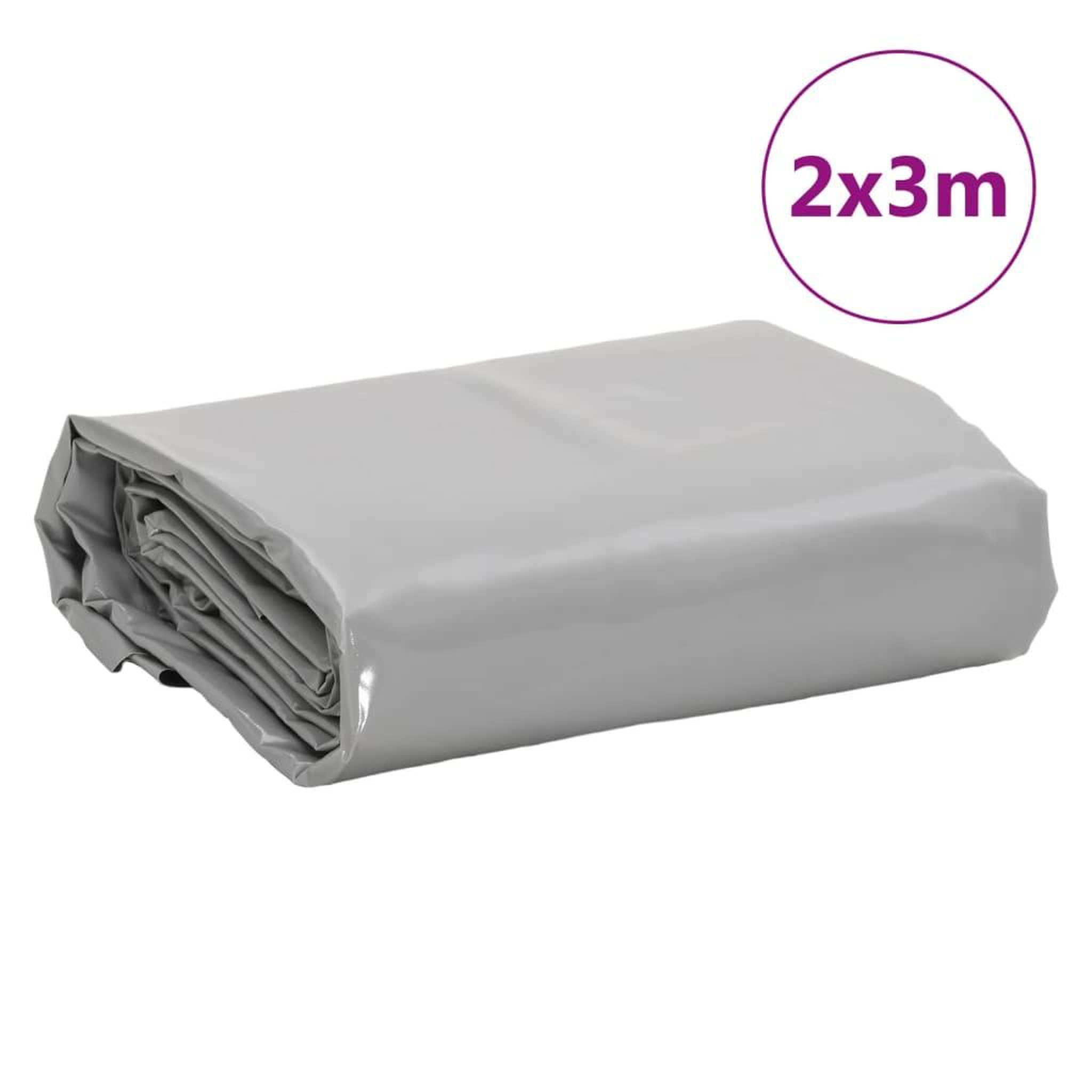 Voir la diapositive 6 : VIDAXL Bache gris 2x3 m 600 g/m²