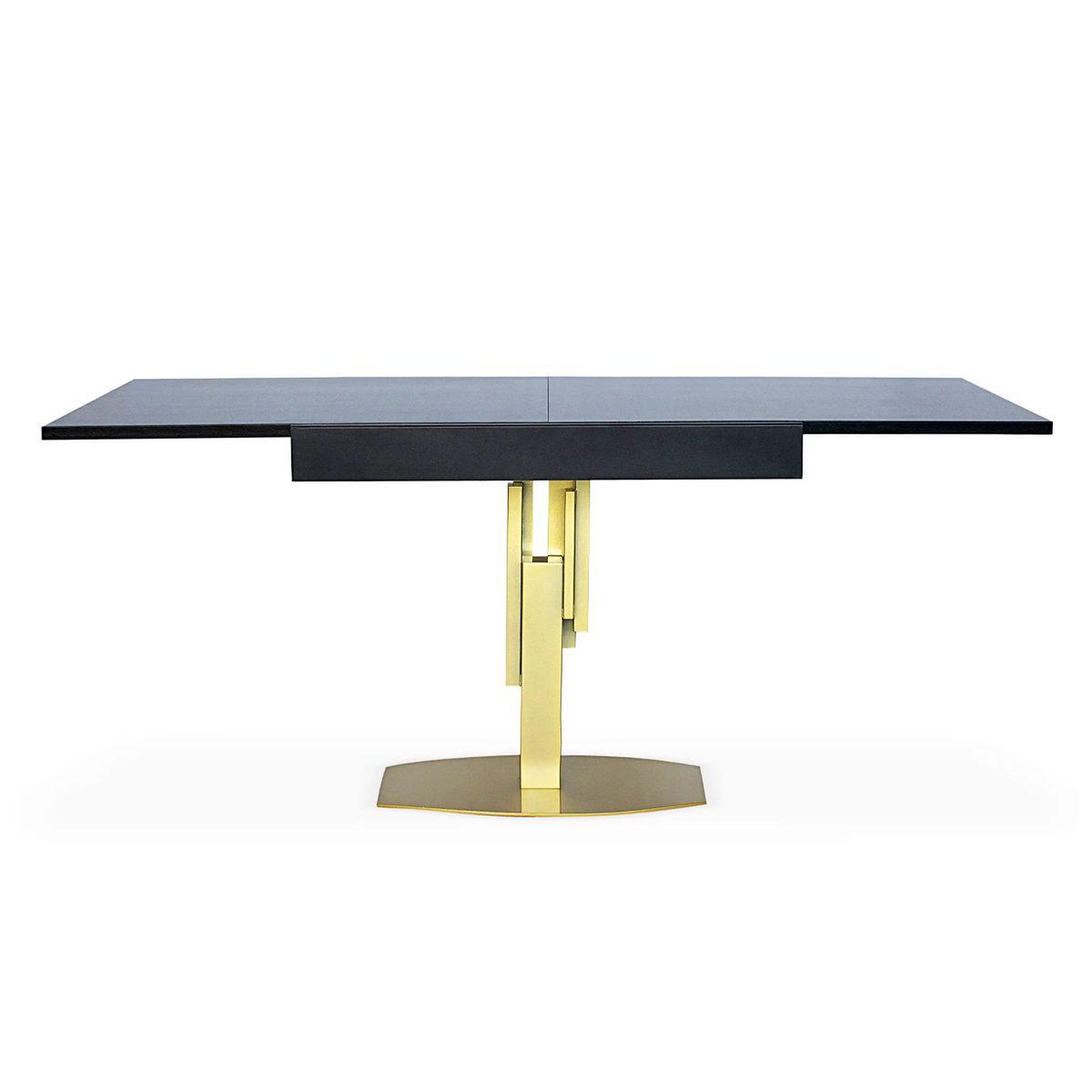 Voir la diapositive 2 : Paris Prix Table à manger extensible  régina  90-180cm or & noir