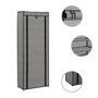 Voir la diapositive 5 : VIDAXL Armoire a chaussures avec housse Gris 57x29x162 cm Tissu