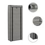 Voir la diapositive 5 : VIDAXL Armoire a chaussures avec housse Gris 57x29x162 cm Tissu