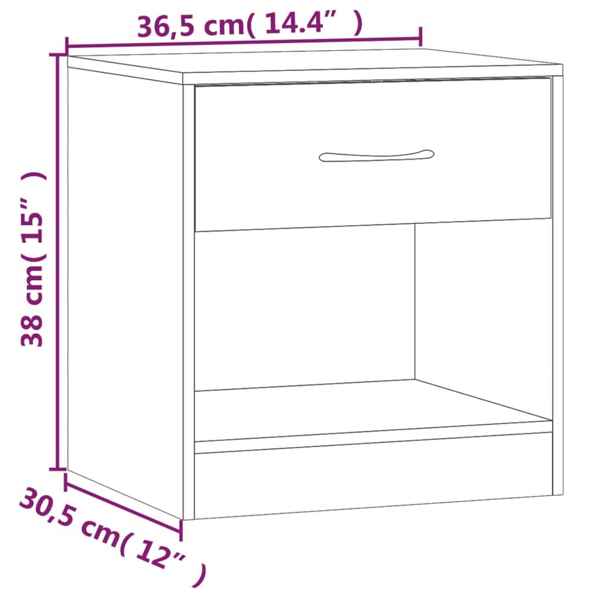 Voir la diapositive 6 : VIDAXL Tables de chevet 2 pcs avec tiroir Gris beton