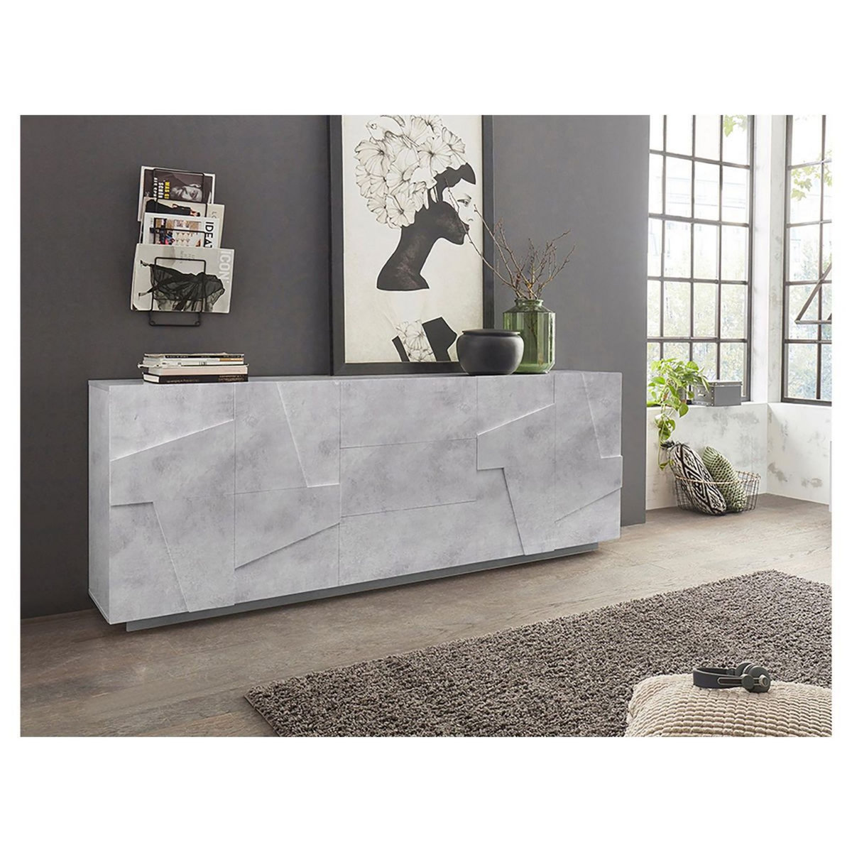 Buffet 4 portes 3 tiroirs L224cm PESCARA