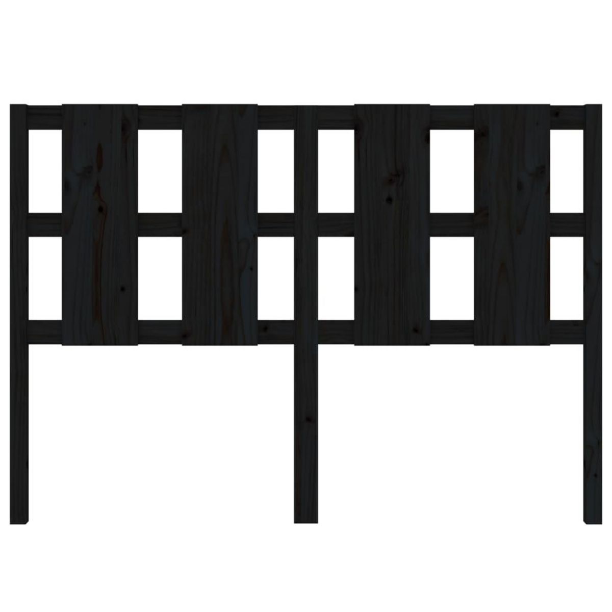 VIDAXL Tete de lit Noir 145,5x4x100 cm Bois massif de pin