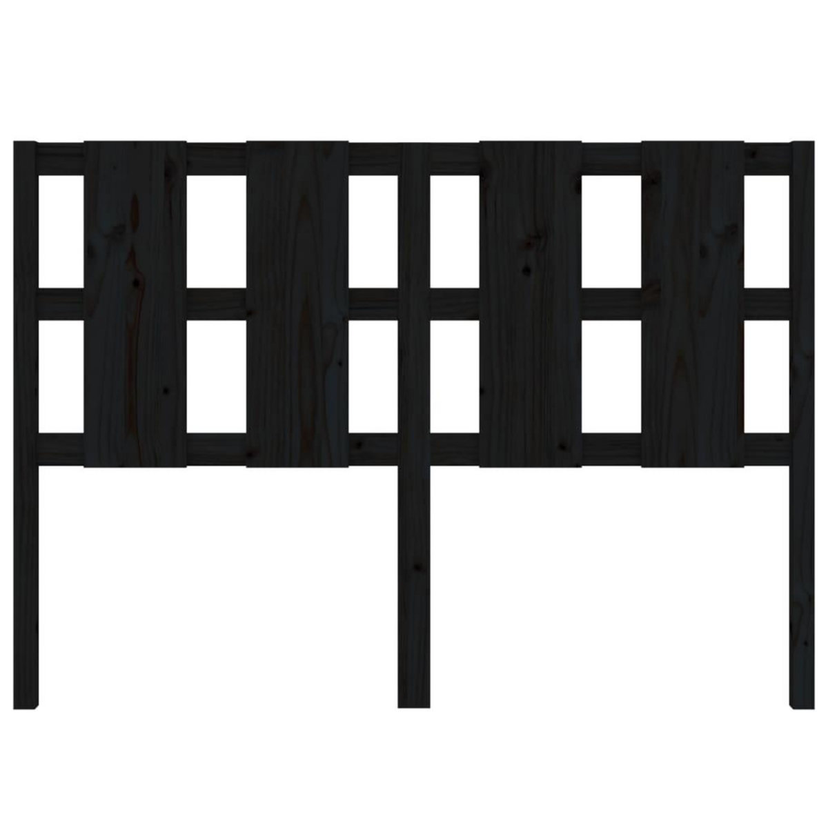 VIDAXL Tete de lit Noir 145,5x4x100 cm Bois massif de pin