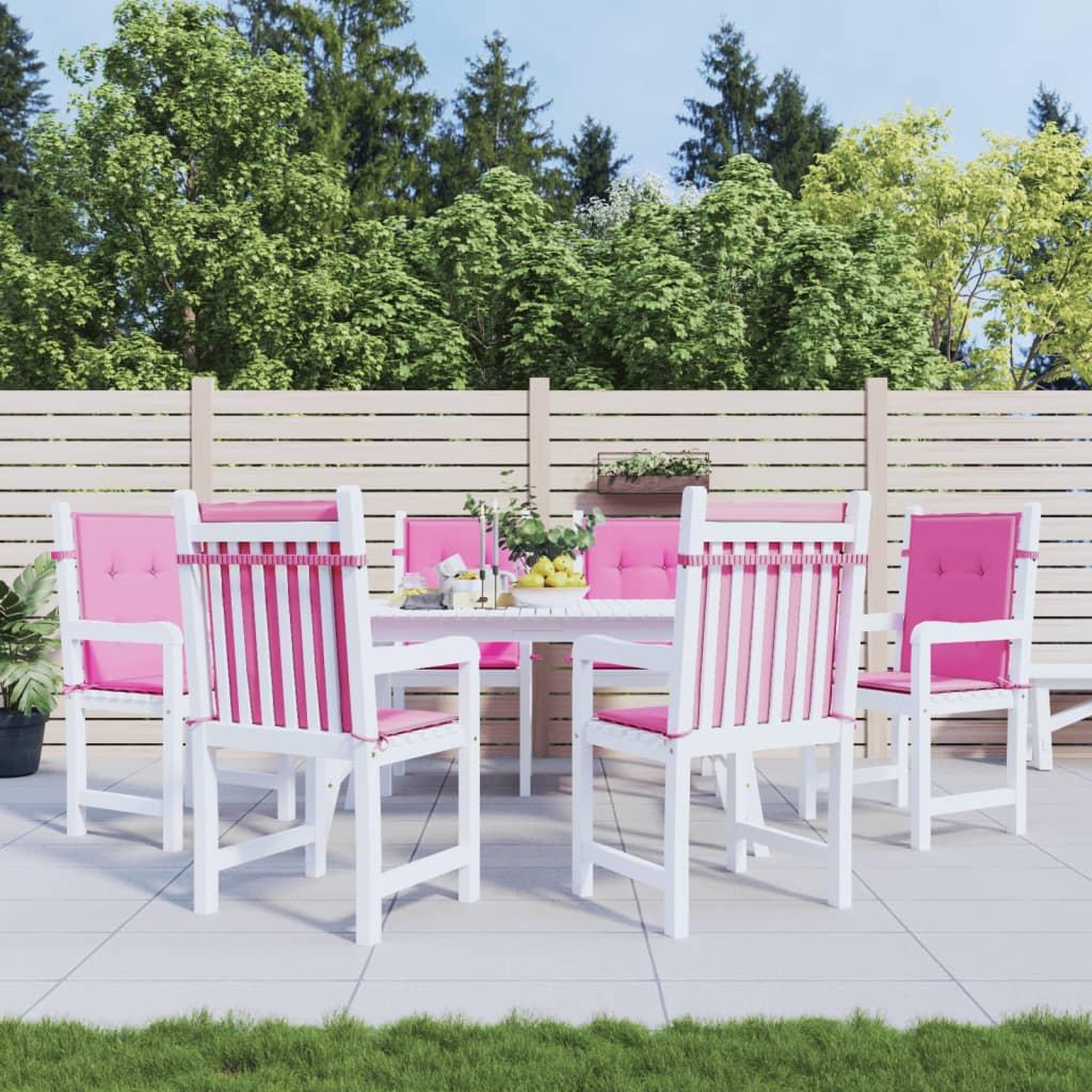 VIDAXL Coussins de chaise a dossier bas lot de 6 rose tissu