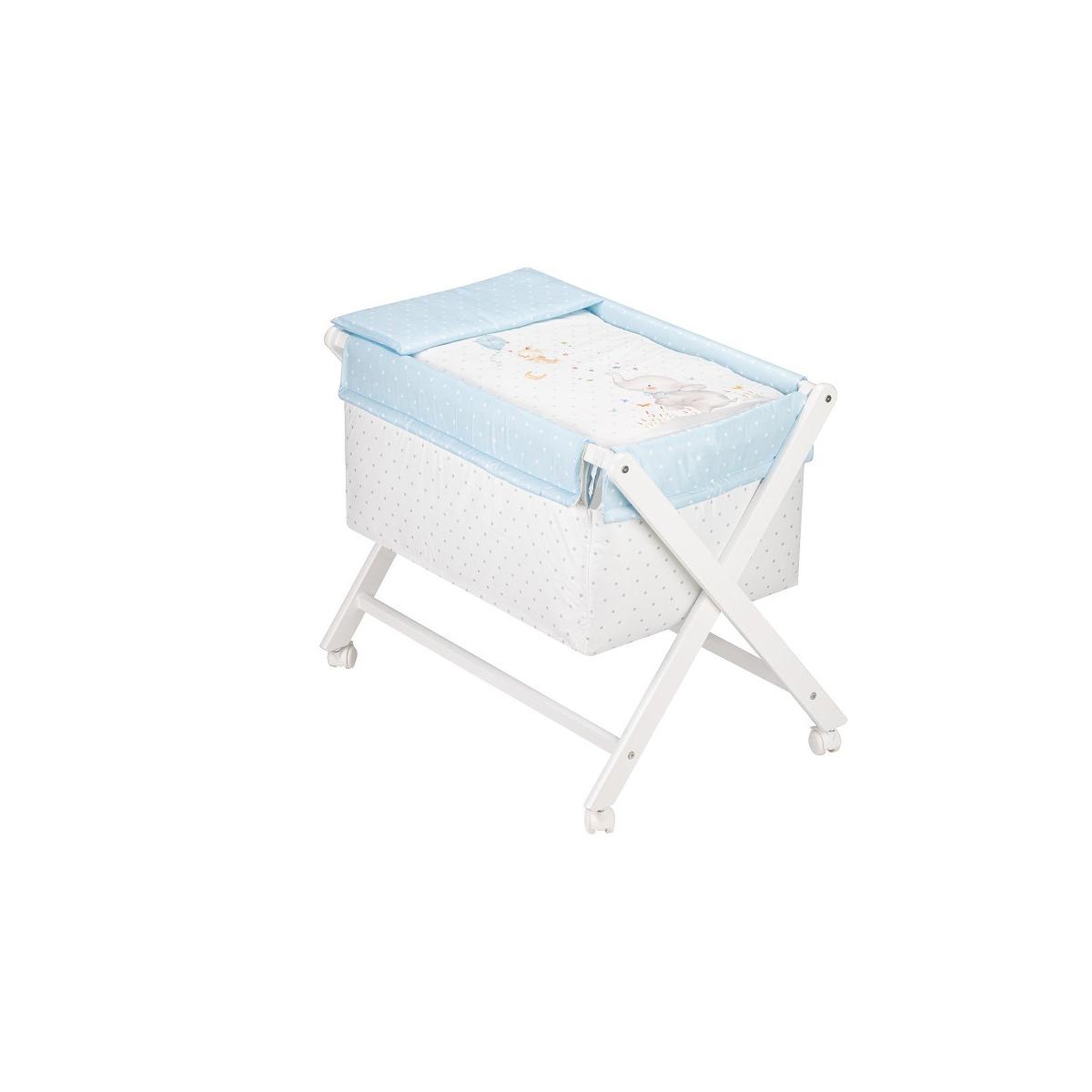 Voir la diapositive 2 : INTERBABY Berceau en Croix- Eléphant- Bleu