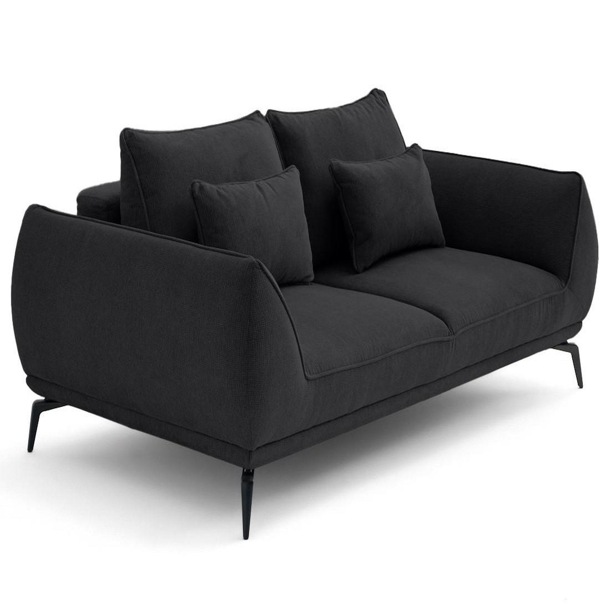 Voir la diapositive 3 : LISA DESIGN Arica - canapé droit 2 places en tissu texturé