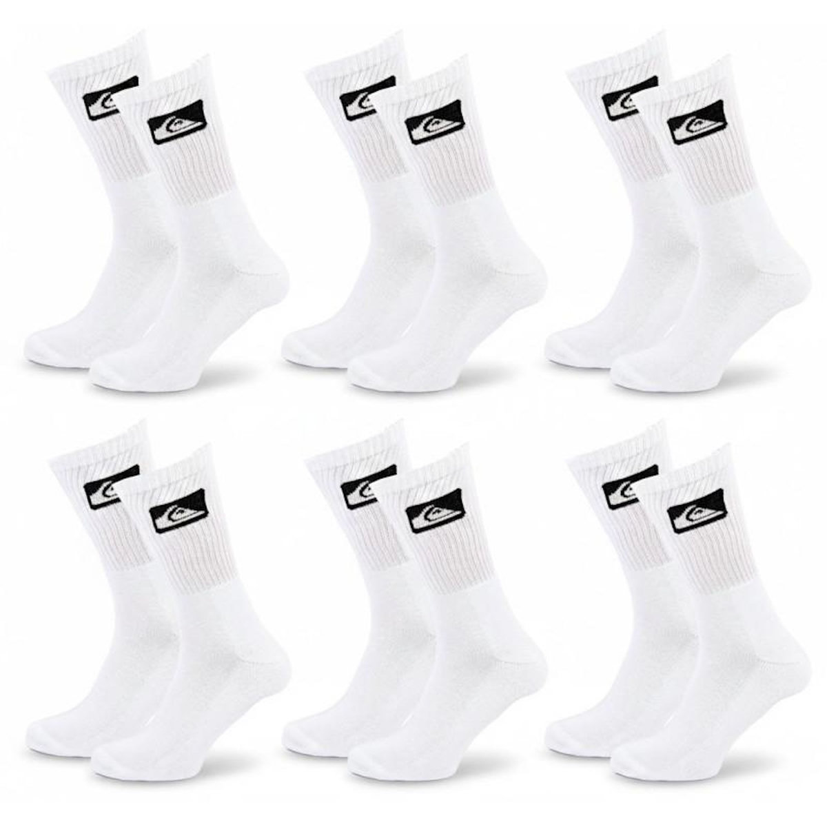 QUIKSILVER Quiksilver Pack de Chaussettes Homme Crew – Lot 6 Paires Sport Cushioned