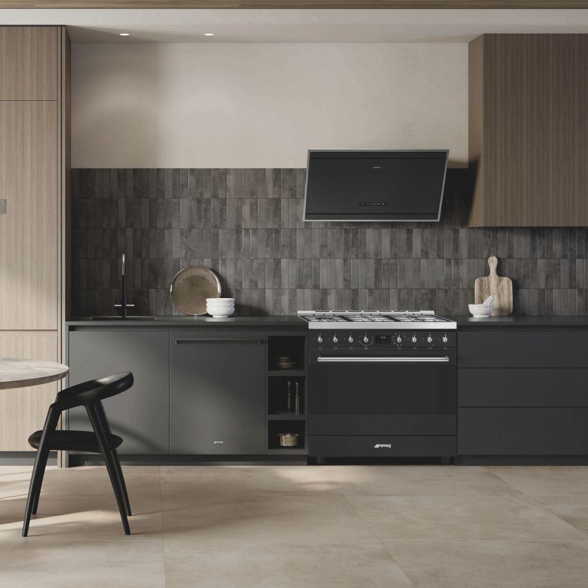 Voir la diapositive 5 : SMEG Piano de cuisson gaz c95gmcmb2