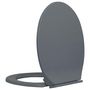 Voir la diapositive 3 : VIDAXL Siege de toilette a fermeture en douceur Gris Ovale