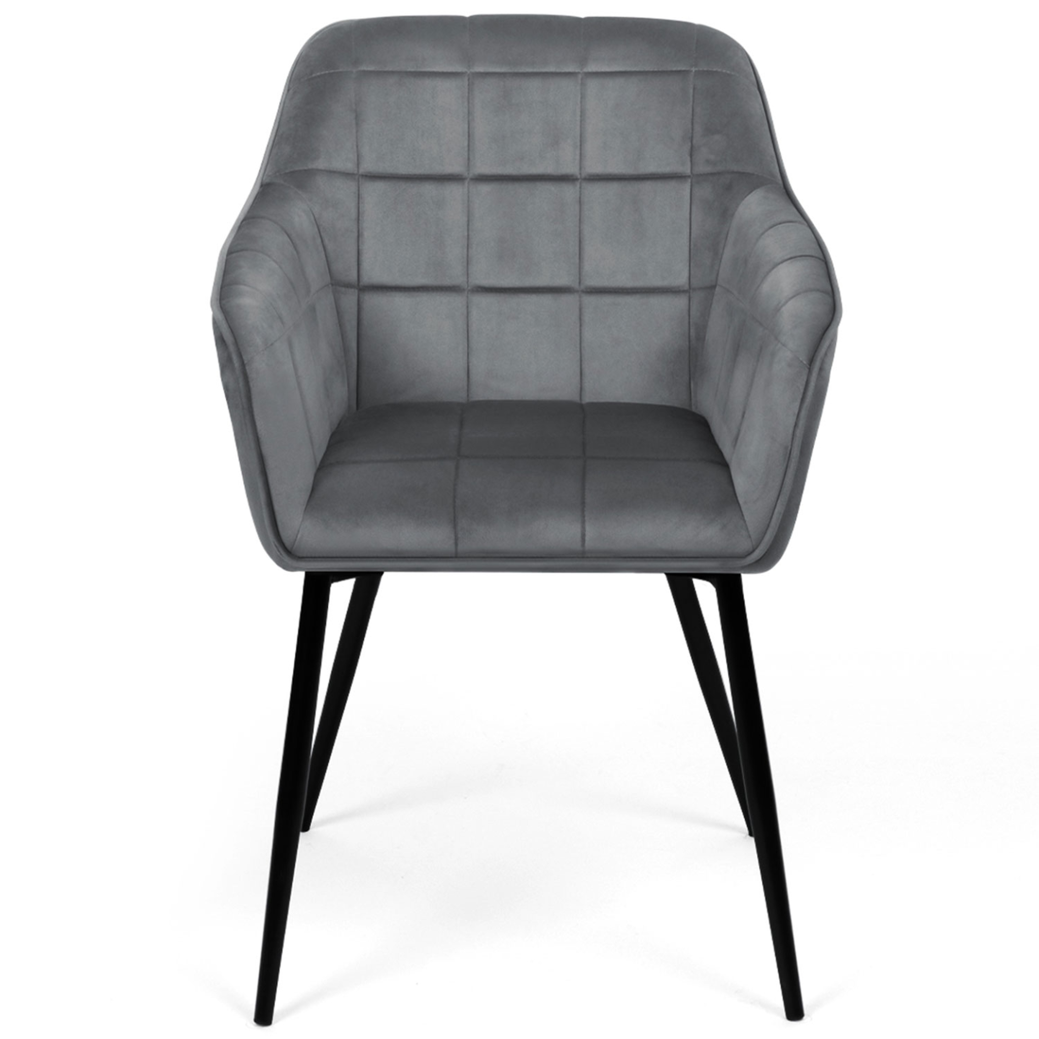 Voir la diapositive 3 : ID MARKET Lot de 2 chaises de salle à manger, fauteuils de table mady en velours gris clair