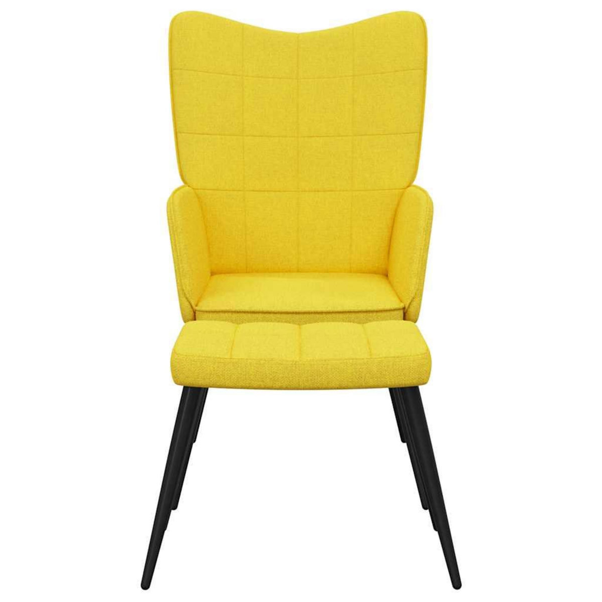 VIDAXL Chaise de relaxation avec tabouret Jaune moutarde Tissu