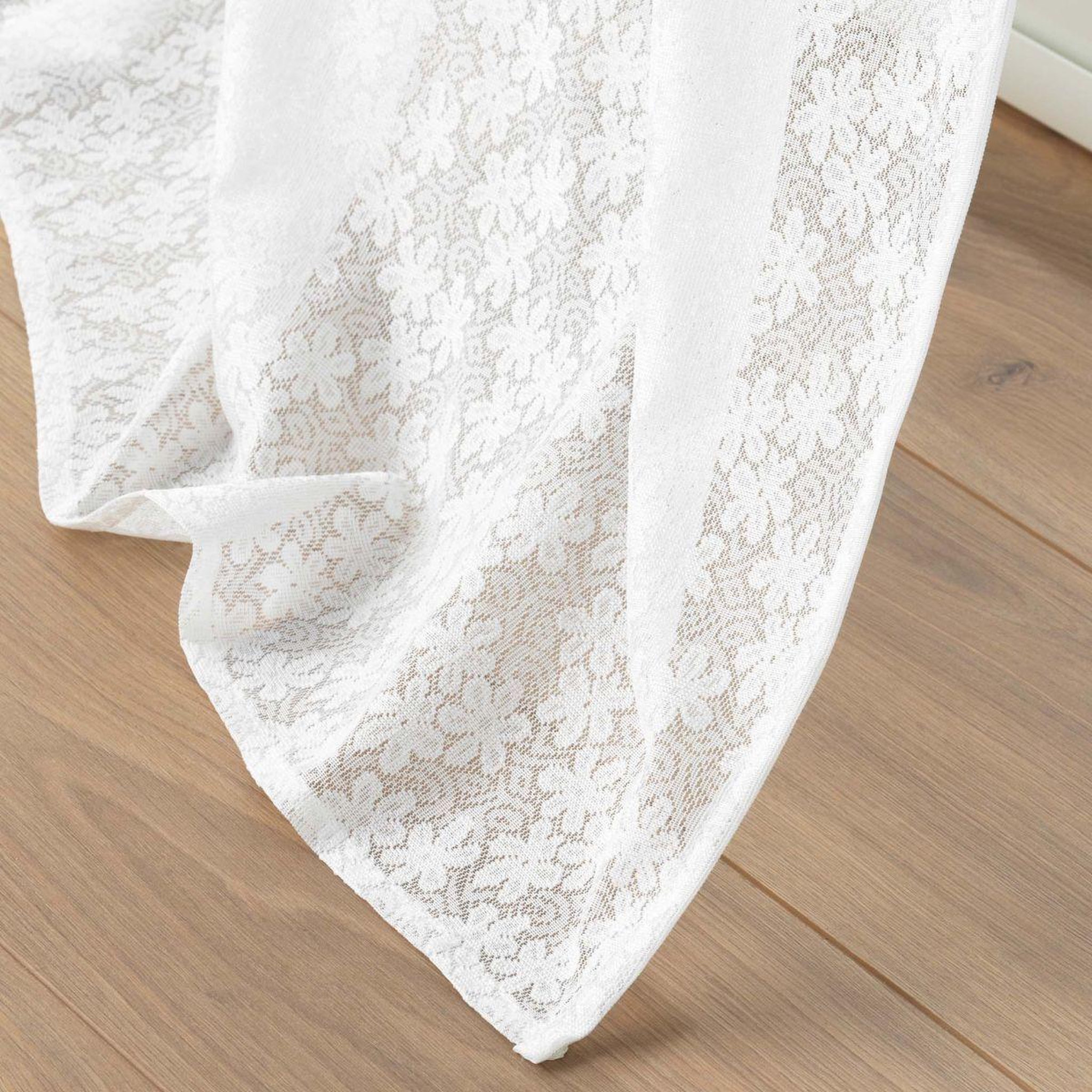 Voir la diapositive 3 : Douceur d'Intérieur Rideau voilage à œillets maille  fanny  140x280cm blanc