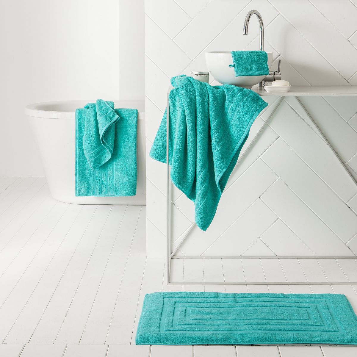 TODAY Lot 2 serviettes + 2 gants de toilette 500 g/m² JUS de DIABOLO MENTHE