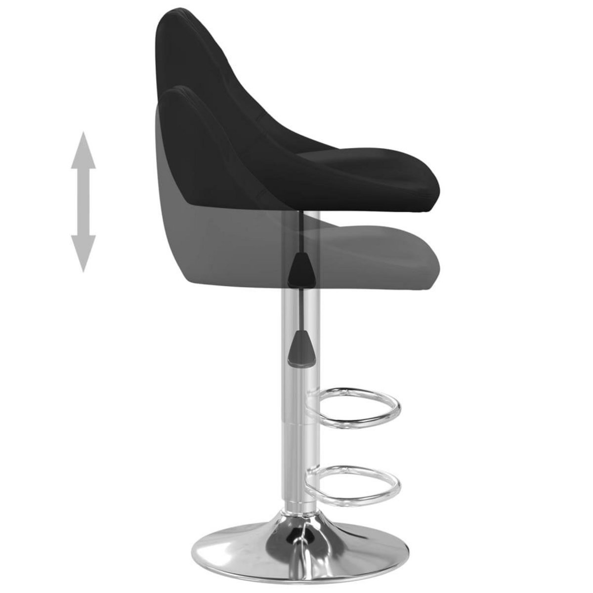 VIDAXL Tabouret de bar Noir Similicuir