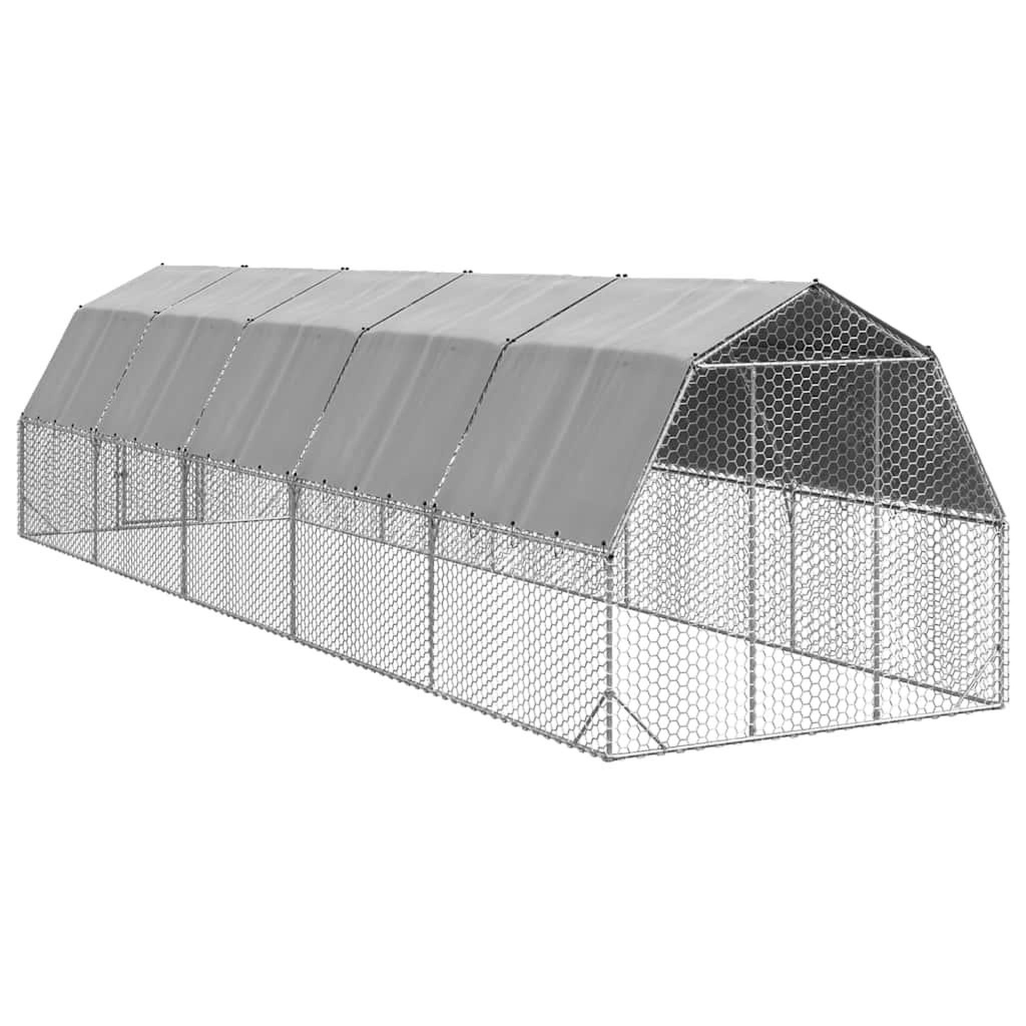 Voir la diapositive 5 : VIDAXL Poulailler avec toit 2,5x10x2,25 m acier galvanise