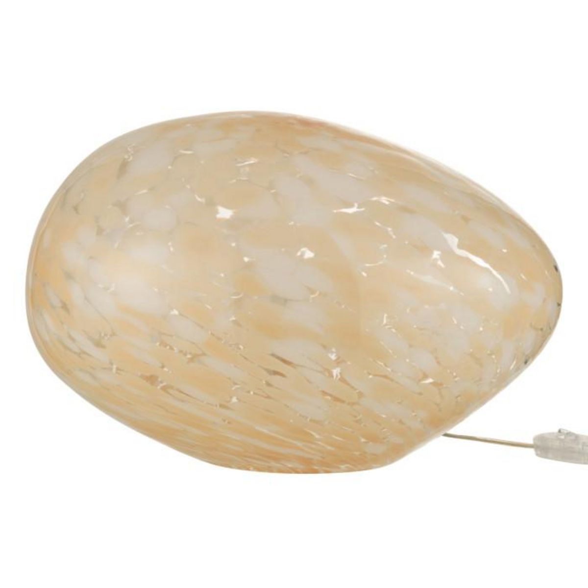 Paris Prix Lampe à Poser en Verre  Mélissa  24cm Beige