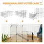 Voir la diapositive 4 : PAWHUT Cage parc enclos modulable rongeurs 2 niveaux 27 panneaux fil métallique noir PP transparent