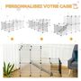Voir la diapositive 4 : PAWHUT Cage parc enclos modulable rongeurs 2 niveaux 27 panneaux fil métallique noir PP transparent