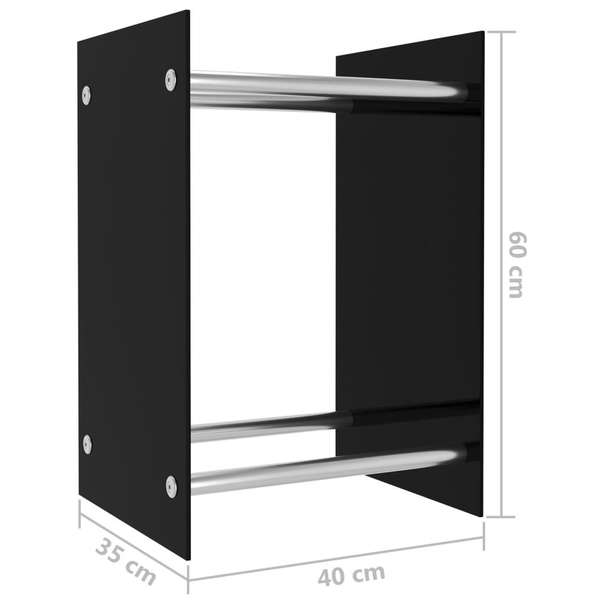 Voir la diapositive 6 : VIDAXL Portant de bois de chauffage Noir 40x35x60 cm Verre