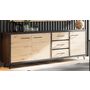 Voir la diapositive 1 : Buffet moderne style industriel 3 portes 3 tiroirs L216cm VIVA 