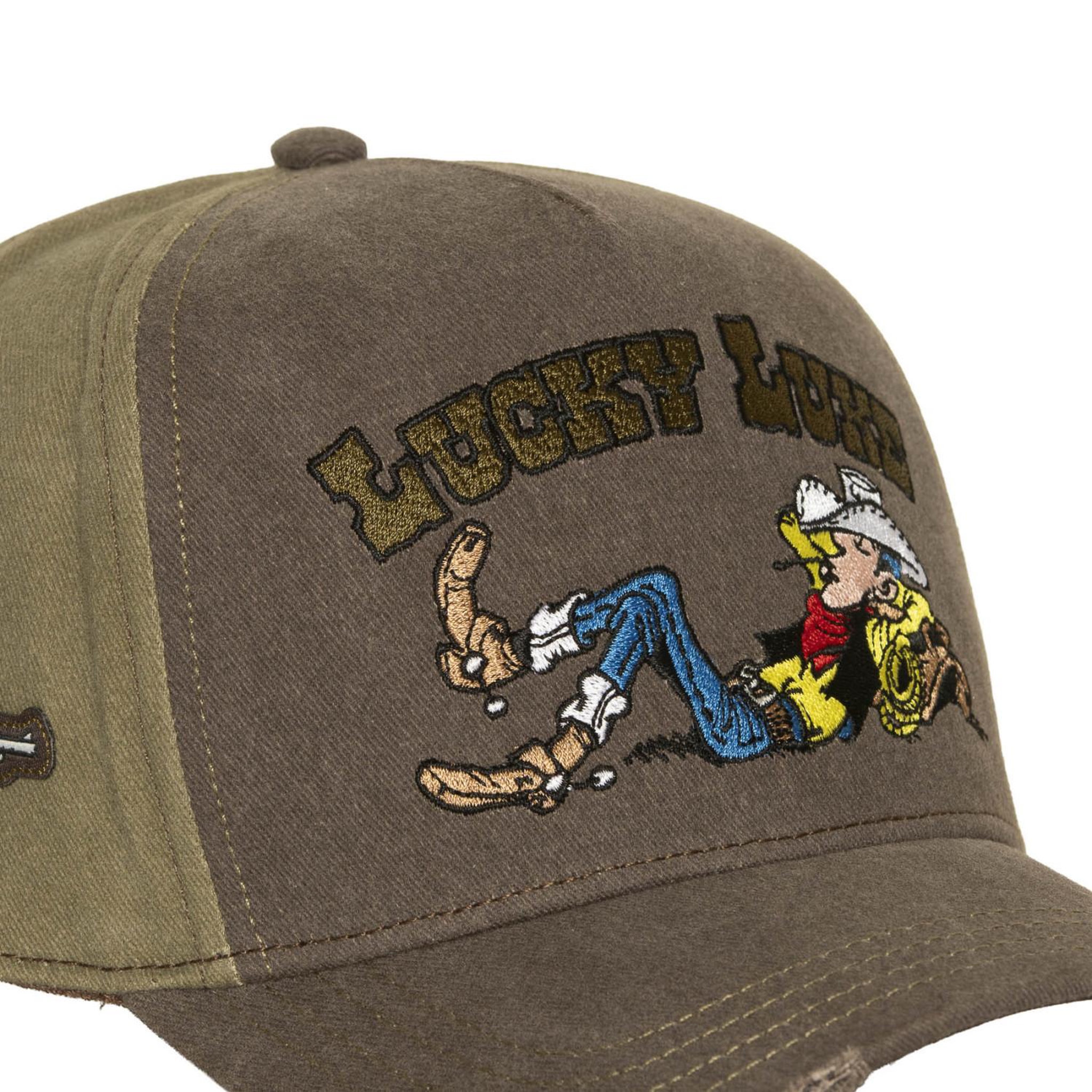 Voir la diapositive 3 : CAPSLAB Casquette trucker premium effet usé Lucky Luke Lucky