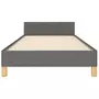 VIDAXL Cadre de lit avec tete de lit Gris fonce 100x200 cm Tissu