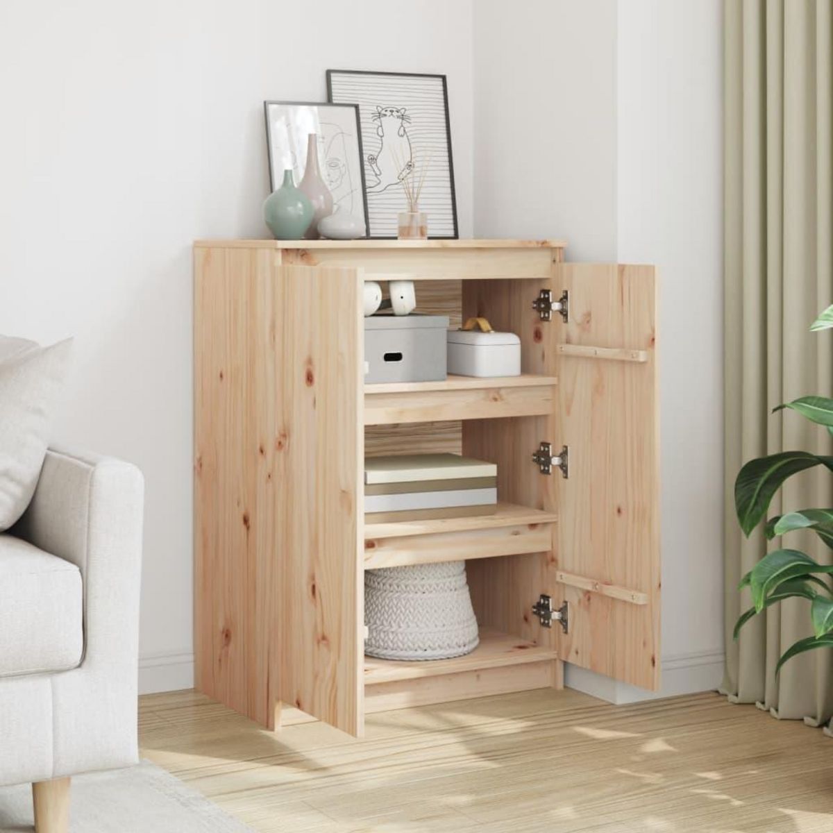 VIDAXL Buffet 60x36x84 cm bois de pin massif