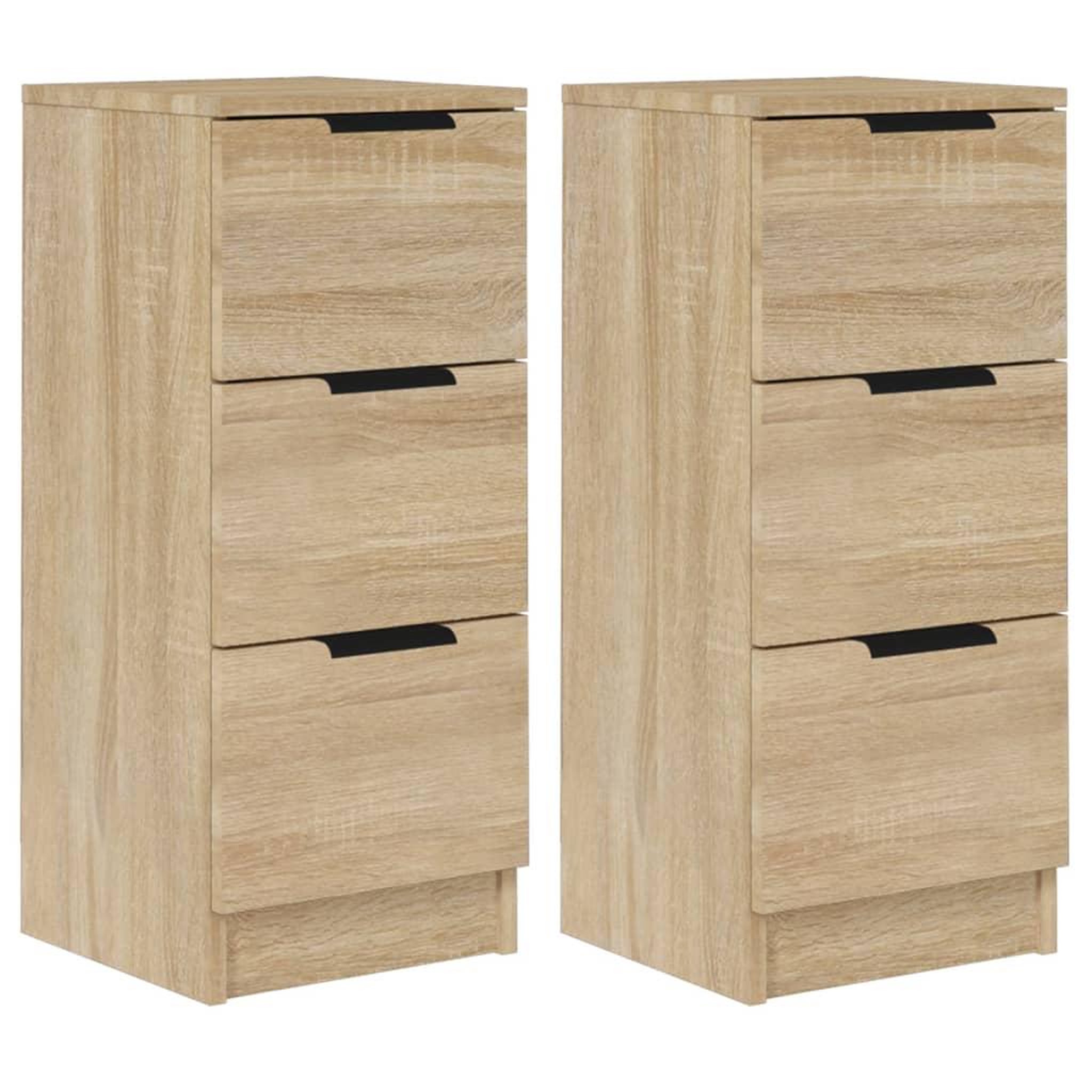 Voir la diapositive 2 : VIDAXL Buffets 2 pcs Chene Sonoma 30x30x70 cm Bois d'ingenierie