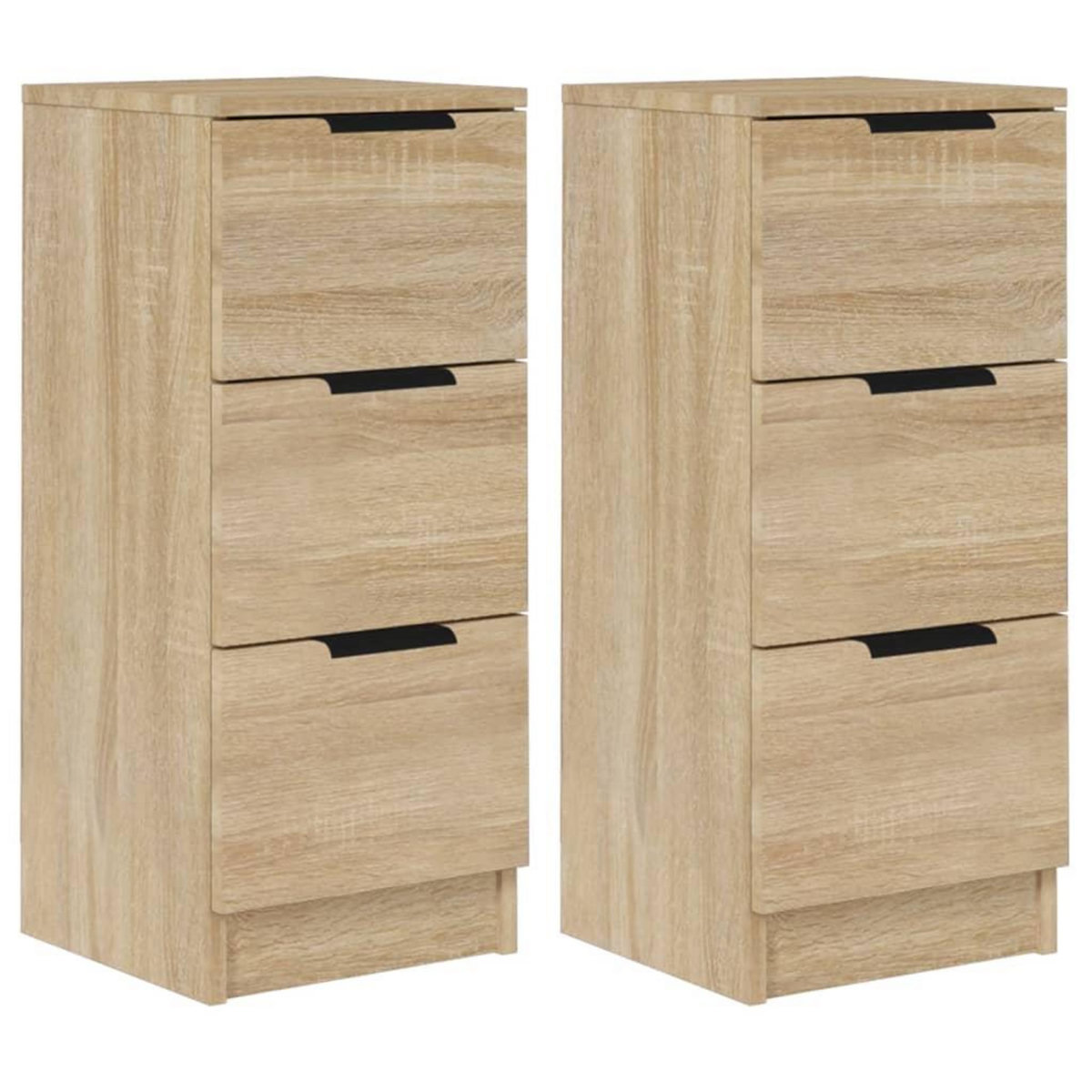 VIDAXL Buffets 2 pcs Chene Sonoma 30x30x70 cm Bois d'ingenierie