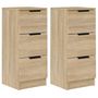 Voir la diapositive 2 : VIDAXL Buffets 2 pcs Chene Sonoma 30x30x70 cm Bois d'ingenierie
