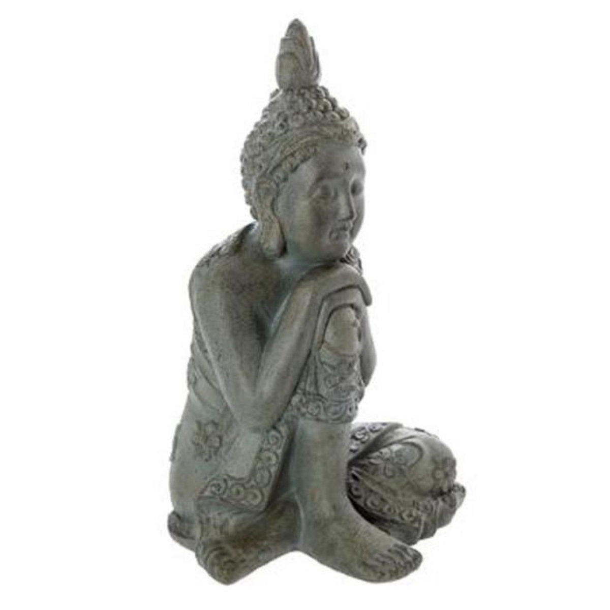 ATMOSPHERA Statue Déco  Bouddha Assis  55cm Gris