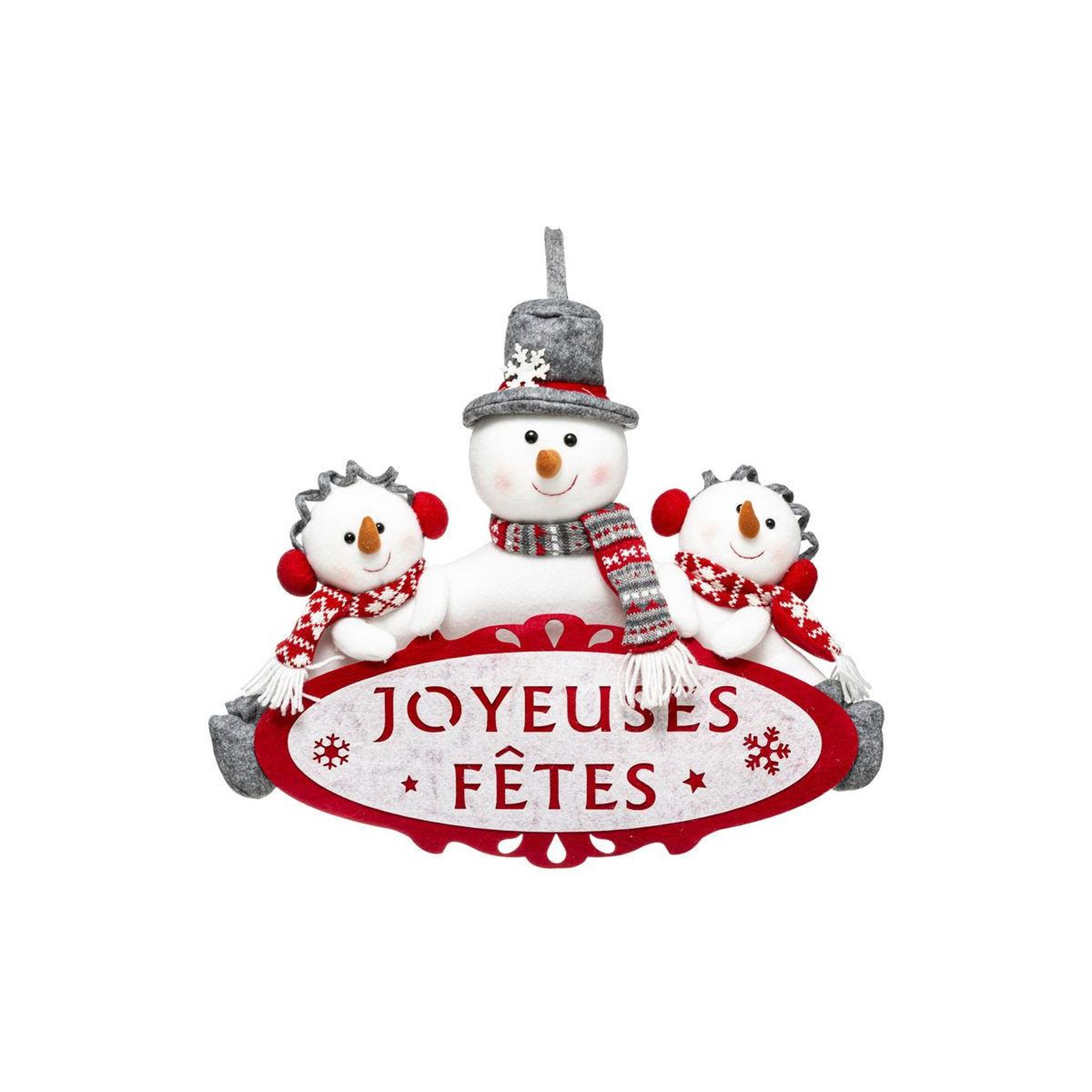 FEERIC LIGHT & CHRISTMAS Décoration de Noël  Pancarte  48cm Rouge & Blanc