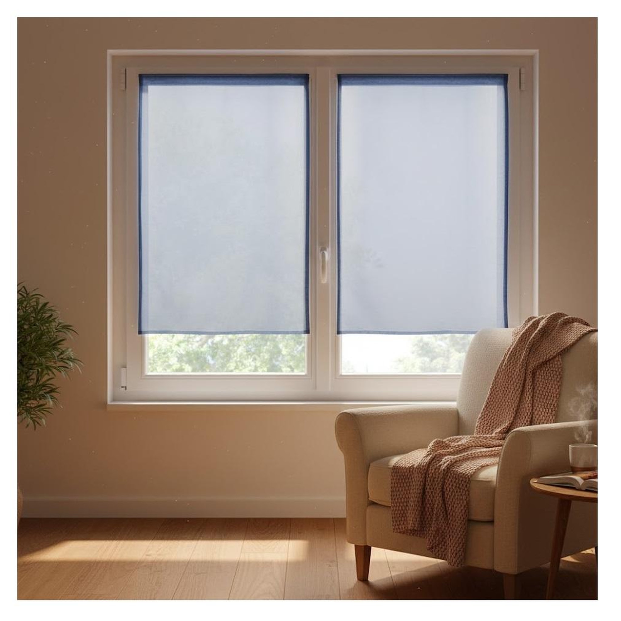 Voir la diapositive 2 : Eden Paire de rideaux voile uni brise bise