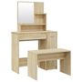Voir la diapositive 2 : VIDAXL Ensemble de coiffeuse Chene Sonoma 86,5x35x136 cm