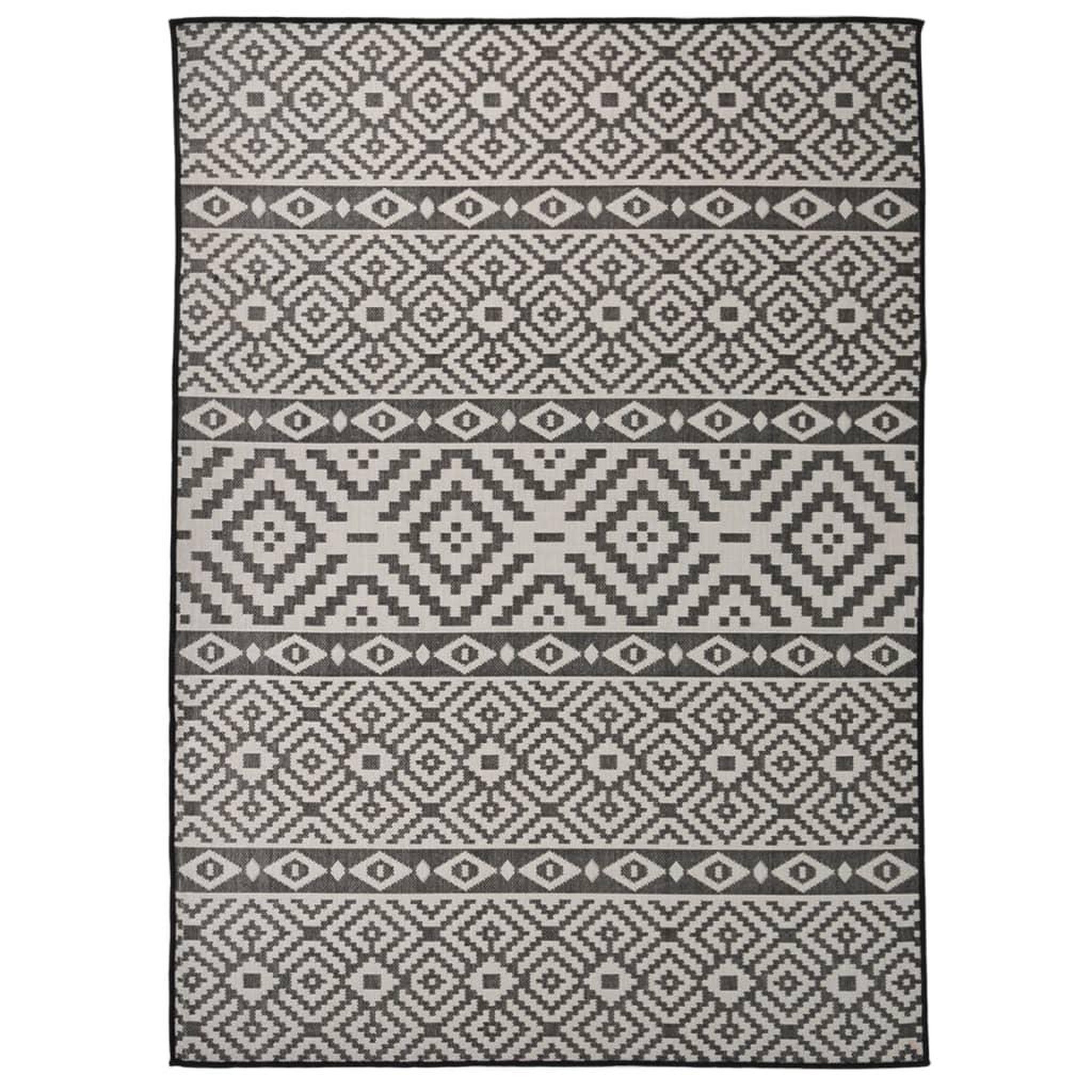 Voir la diapositive 1 : VIDAXL Tapis a tissage plat d'exterieur 200x280 cm Rayures noires