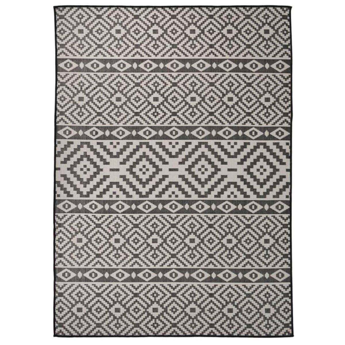 VIDAXL Tapis a tissage plat d'exterieur 200x280 cm Rayures noires