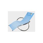 O'Sun Transat en aluminium à bascule - O'Sun - Bleu - Dimensions : 155 x 80 x 85 cm