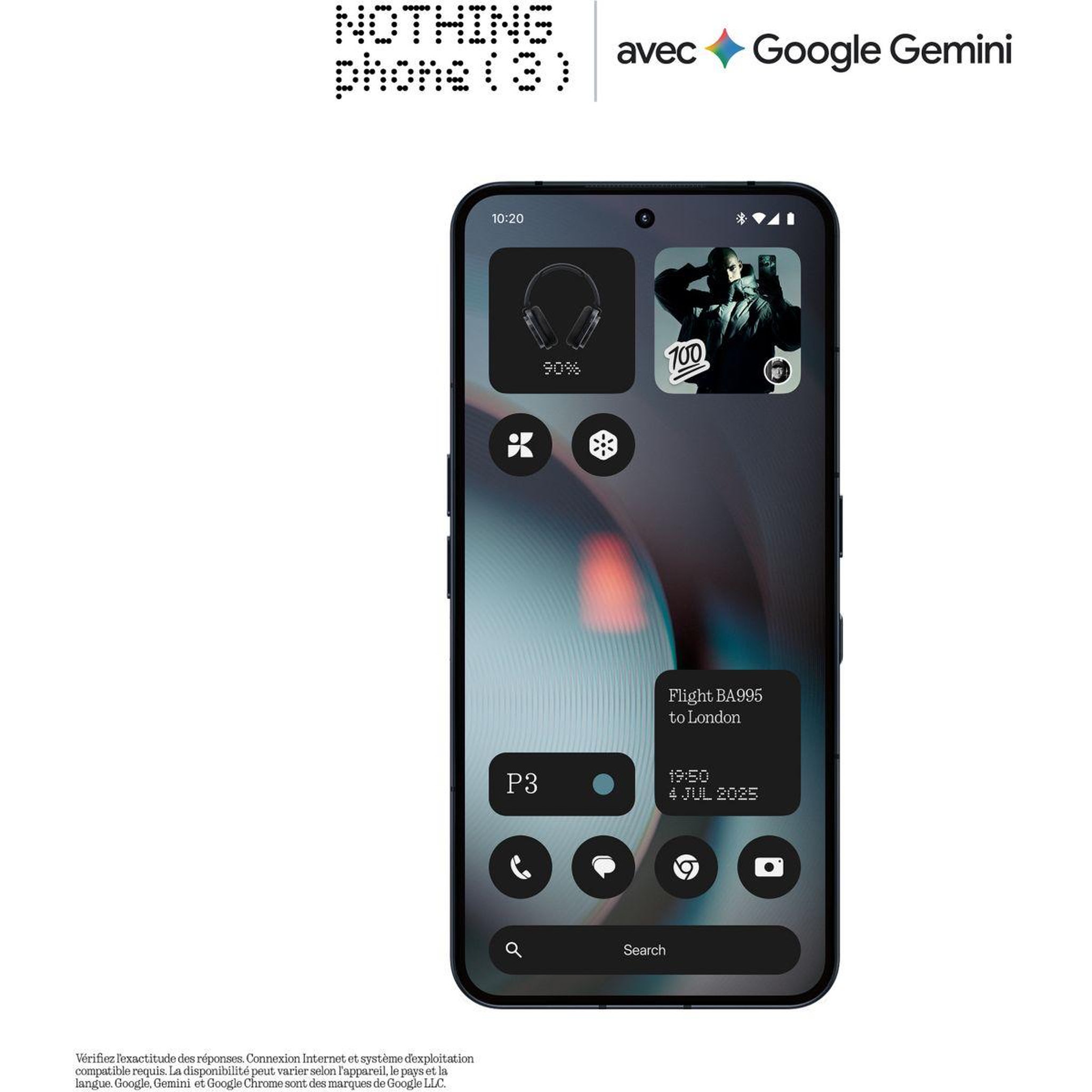 Voir la diapositive 4 : NOTHING Smartphone Pack Phone 3 Noir 256Go + Watch 3 Pro Orange + Coque + Tour de cou