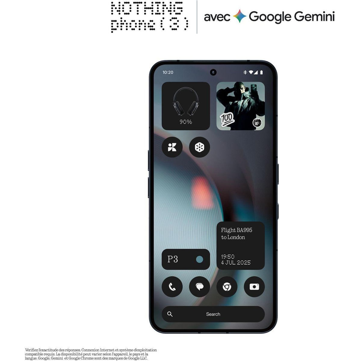 NOTHING Smartphone Pack Phone 3 Noir 256Go + Watch 3 Pro Orange + Coque + Tour de cou