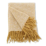Paris Prix Plaid Imprimé à Franges  Toby  130x170cm Jaune