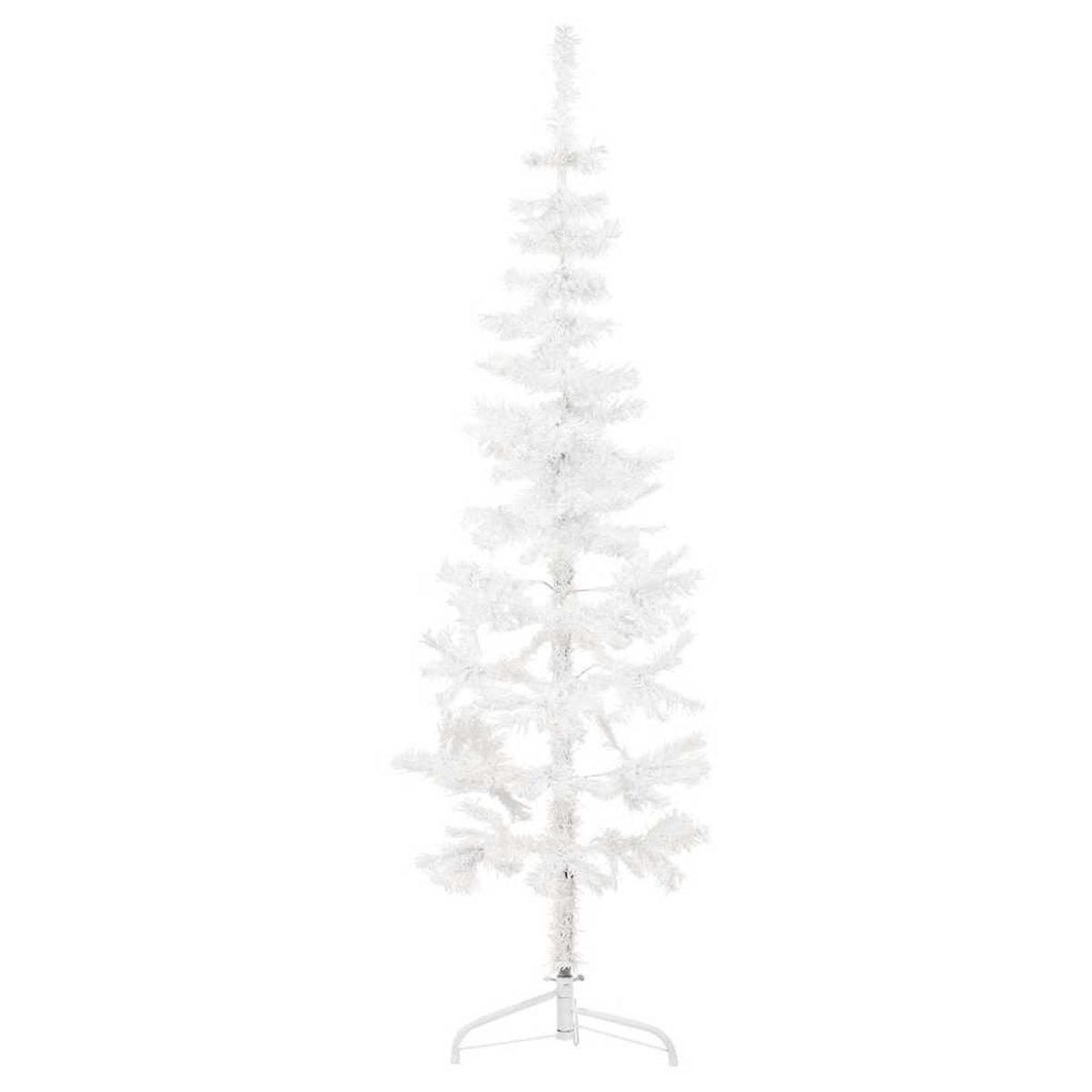 VIDAXL Demi sapin de Noël artificiel mince avec support Blanc 180 cm