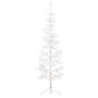 Voir la diapositive 1 : VIDAXL Demi sapin de Noël artificiel mince avec support Blanc 180 cm